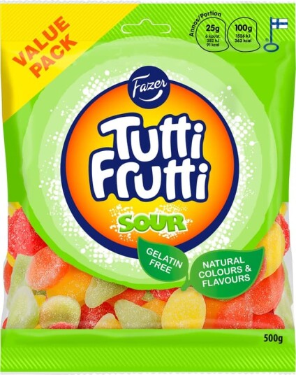 Fazer Tutti Frutti Sour godteri 403225