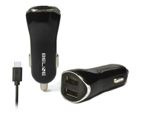 Beline 2Xusb + Usb-C 2,1A Charger Black/Black Beline 2Xusb + Usb-C 2,1A Charger Black/Black
