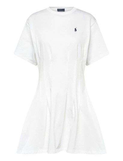 Polo Ralph Lauren Shaped Cotton Jersey Tee Dress   White   M