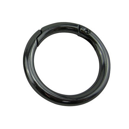 Læderiet Karabinring Karabinhake Rund Gun metall 16mm 1 stk