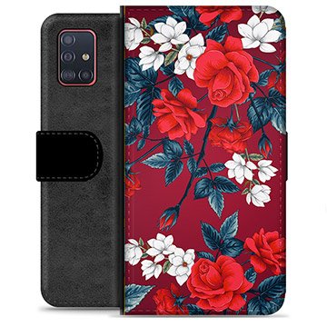 Samsung Galaxy A51 Premium Lommebok-deksel Vintage Blomster