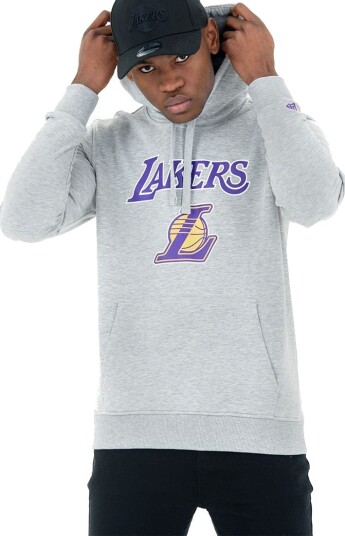 New Era Hettegenser Lakers Grå Melert New Era XXS Xtra Xtra Small Hettegenser
