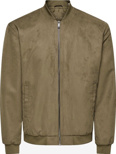 ONLY & SONS Bomberjakke Onslucas Fake Suede Natur