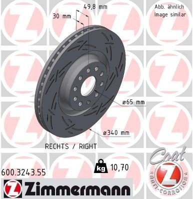 Bremseskive ZIMMERMANN 600.3243.55