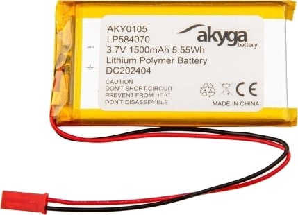 Akyga Aky0105 Batteri Sølv Lithium-Ion Li-Ion 1500 Mah 3,7 V 40 Mm AKY0105