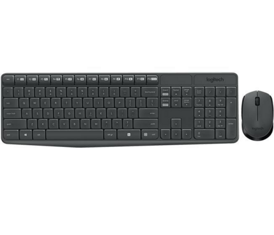 Logitech MK235 Trådløst Tastatur og Mussett 2.4 GHz Engelsk Europa