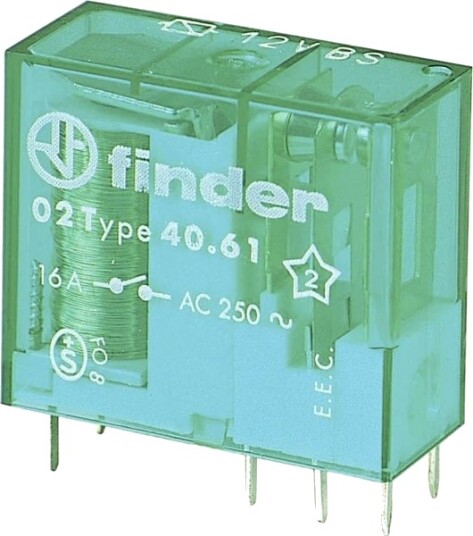 Finder Printrelé 40.61.6.024.4000 24 V Ac/24 V Dc 16 A 1 X Omkoblingskontakt