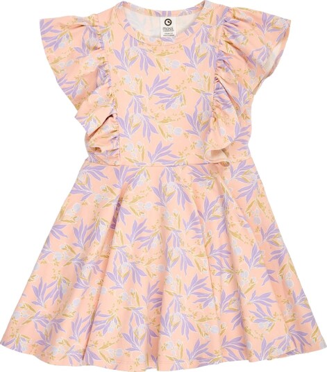 Müsli Kjole   Peony Ruffle   Peach/Blomstring/DreaMüsli   6 år 116   Kjole Lilla Oransje