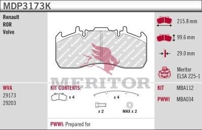 MERITOR MDP3173K Bremseklosser