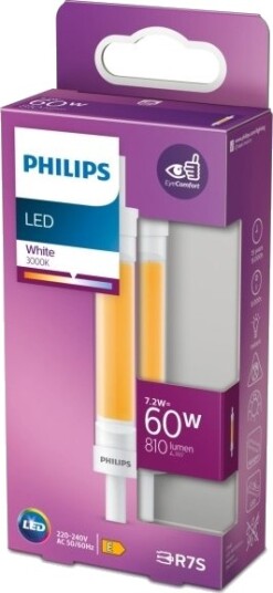 Philips Spot 7,2 W 60 W R7s 810 Lm 15000 H Hvit Philips Spot 7,2 W 60 W R7s 810 Lm 15000 H Hvit