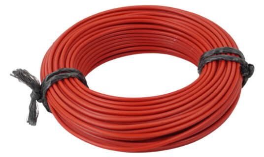 Rød 1x1mm² enleder strømkabel 20 meter ledning i plastpose Rød 1x1mm² enleder strømkabel 20 meter ledning i plastpose