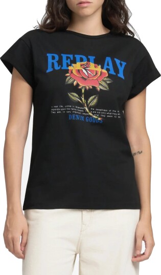 Replay Regular Jersey T Shirt Winter White Black S