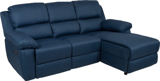 Hjørnesofa HOME4YOU BERIT manuell recliner Mørk blå Høyre hjørne mørk blå