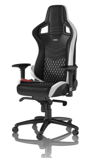 Noblechairs Epic - Stol - Ergonomisk - Armlener - Roterende - Nylon Polyuretan Skumplast Polyuretan Fauxlær - Svart Hvit Rød Noblechairs Epic - Stol - Ergonomisk - Armlener - Roterende - Nylon Polyuretan Skumplast Polyuretan Fauxlær - Svart Hvit Rød