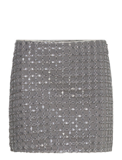 ROTATE Birger Christensen Beaded Mini Skirt - Grey - 40