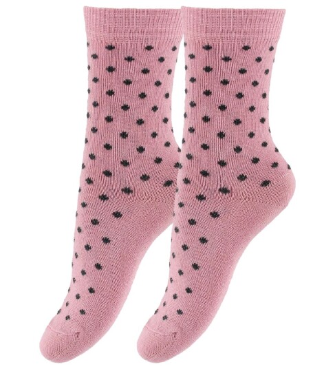 Fuzzies Sokker 2 pack Gl. Rosa m. Kullgrå Prikker 31/34 Sokker 31 34