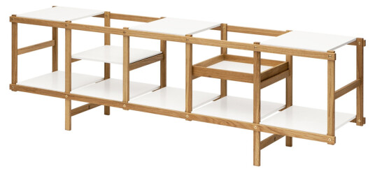Design House - Frame Low Oak / White - Sideboards Og Skjenker - Harald Hermanrud - Tre Farget,Hvit - Mdf/tre