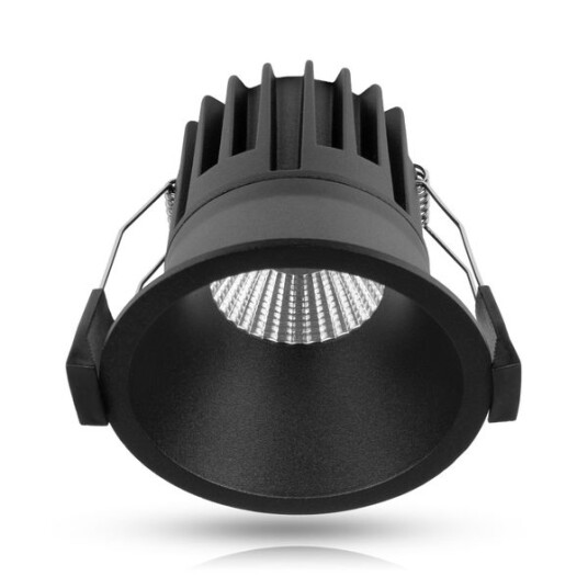 Downlight AGGE Round Spot Antiglare 82 mm IP44 / CCT / Dimbar Svart