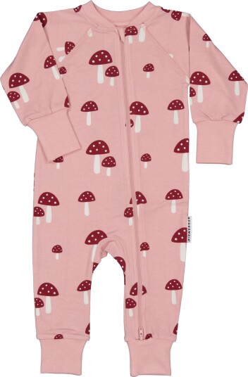 Geggamoja Bamboo Two Way Zip Pyjamas   Pink   62/68