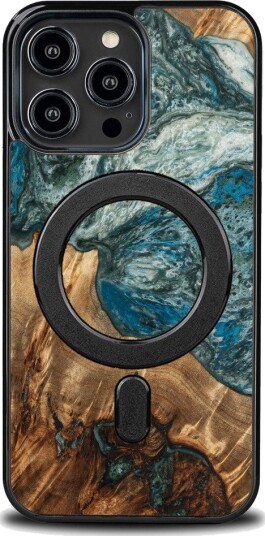 Bewood Unikt deksel til iPhone 15 Pro Max – Tre og resin – MagSafe (Håndlaget design)