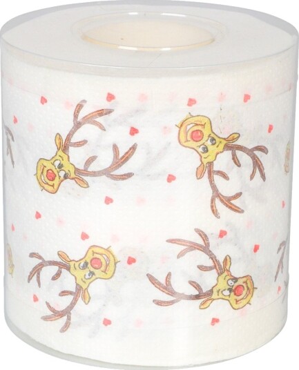 Toalettpapir Dopapir med Rudolf-motiv Bursdags- og Julegaver 97457