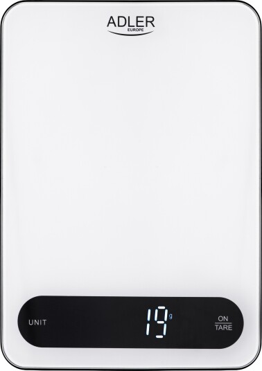 Adler AD 3177 Kjøkkenvekt - Maks 10 kg, USB-C - Hvit