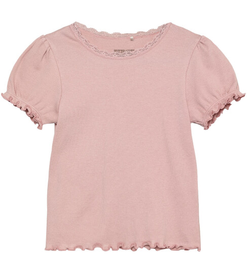 Huttelihut T skjorte Rib Pale Mauve Huttelihut 1½ år 86 T skjorte Rosa