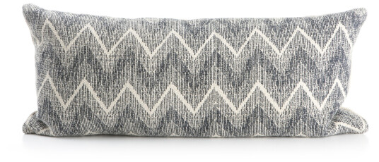 Enjoy Design Pute offwhite/blå striper m/mønster i bomull 30x70cm