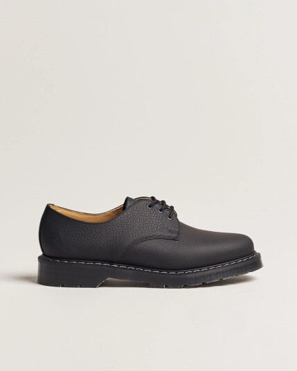 Solovair 3 Eye Gibson Shoe Black Grain