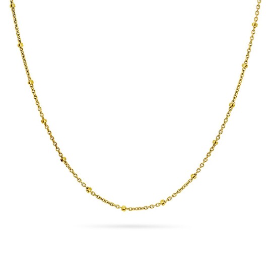 Pan Jewelry, Kjede i 925 forgylt sølv med kuber, 45 cm