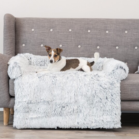 Trixie Harvey Hundeseng Sofa Beskytter L70xB90cm Vanntett Plysj Hvit/Svart