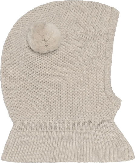 Huttelihut Balaclava Windstop Pompoms - Beige - 48\6-12M