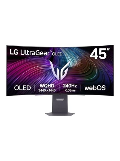 LG UltraGear 45GX90SA-B 45" Gaming Monitor OLED 3440x1440 240Hz Bøyd Sort