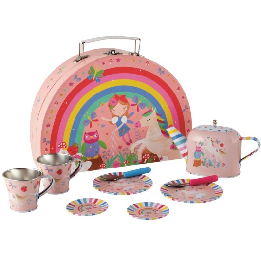 FLOSS & ROCK Rainbow Fairy Tin Tea Set is Semi Circle Foiled Case 40P3571 FLOSS & ROCK Rainbow Fairy Tin Tea Set is Semi Circle Foiled Case 40P3571