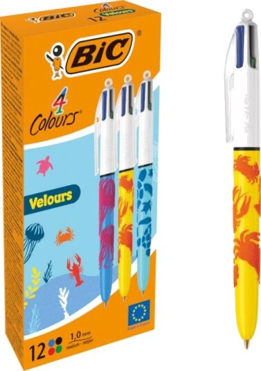 Bic 4 Colours, Multifunksjonell Kulepenn, Flerfarget, 12 Stykker, Medium