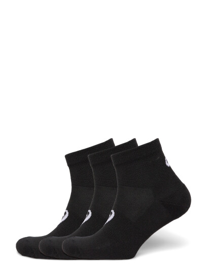 Asics 3 Pack Quarter Sock Black M Asics 3 Pack Quarter Sock Black M
