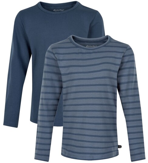 Minymo Basic 34 -T-Shirt Ls (2-Pack) Navy 98 Minymo Basic 34 -T-Shirt Ls (2-Pack) Navy 98