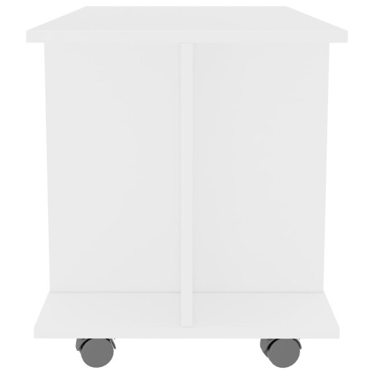 TV-benk med hjul hvit 80x40x40 cm sponplate