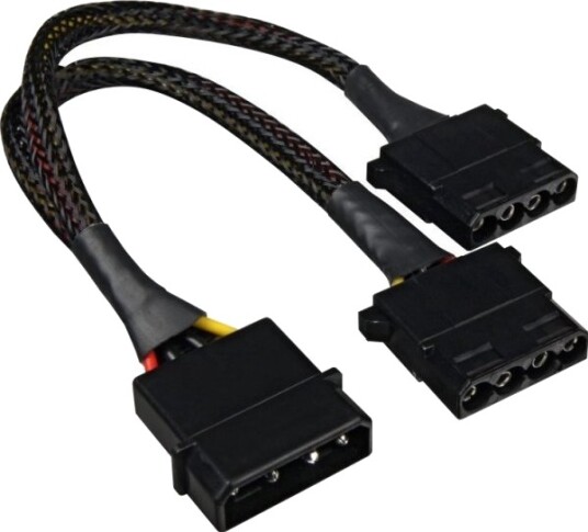 Y Strømkabel 4Pin 525 > 2X 4Pin 525 Y-Kabel Y Strømkabel 4Pin 525 > 2X 4Pin 525 Y-Kabel