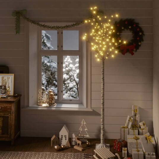 vidaXL Juletre 220 LED 2,2 m varmhvit selje innendørs og utendørs vidaXL Juletre 220 LED 2,2 m varmhvit selje innendørs og utendørs