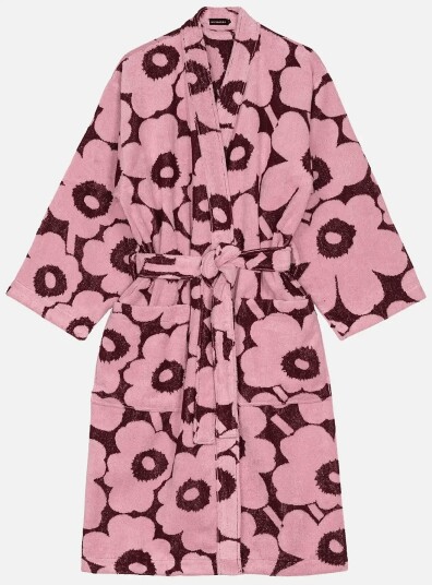 Marimekko Home Pieni Unikko Bath Robe   PLUM PINK   XL