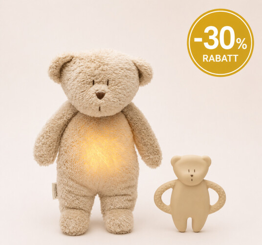 Moonie Pakkepris Bamse Med Lyd Og Lys + Biteleke Sand