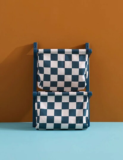 KidS Concept Wall Storage Textile Check Teal Navy ONE SIZE