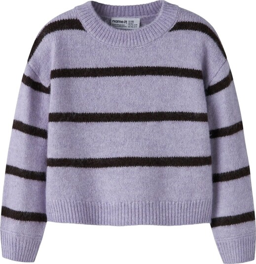 Name It Collegegenser - Strikk - NmfOlenska - Heirloom Lilac/Cho - Name It - 2 år (92) - Collegegenser Brun Lilla Svart
