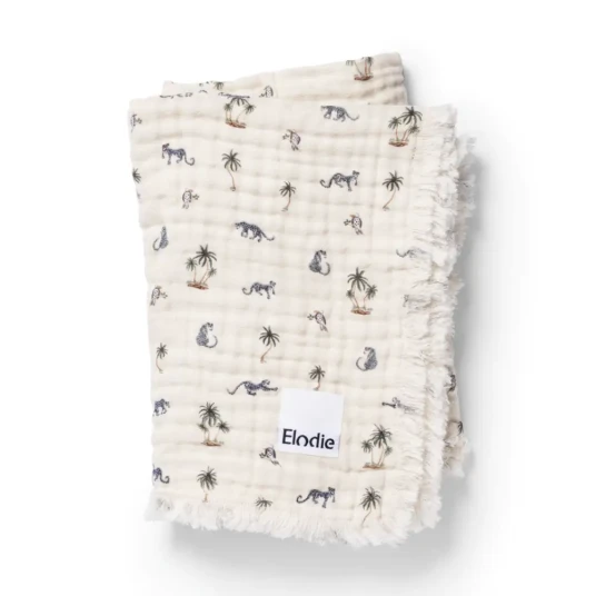 Elodie Details Soft Cotton Blanket Garden Leo"s Resort White ONE SIZE Elodie Details Soft Cotton Blanket Garden Leo"s Resort White ONE SIZE