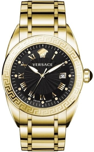 Versace Herreklokke VFE160017 Sort/Gulltonet stål Ø42 mm Versace Herreklokke VFE160017 Sort/Gulltonet stål Ø42 mm