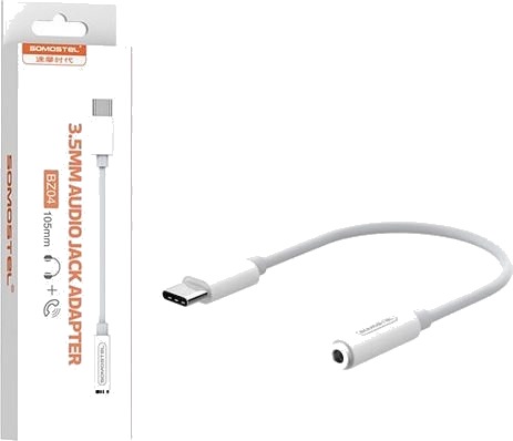 Usb-Adapter Somostel Sms-Bz04 Usb-C Til Jack 3,5 Mm Hvit (26537)