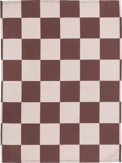 Muurla - Checks & Stripes kjøkkenhåndkle 50x65 cm brun/rosa