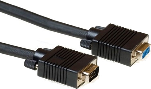Act Vga Forlengelseskabel 1 Meter Hann Hann Svart Ak4211 Støpt Hd15
