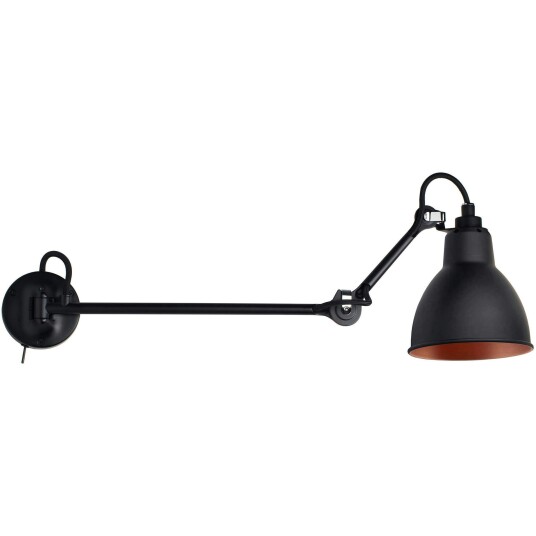 Lampe Gras N°204 L40 SW Vegglampe Sort / Kobber